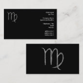 Jungfrau. Tierkreis-Astrologie-Zeichen. Schwarzes Visitenkarte (Vorne/Hinten)