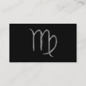 Jungfrau. Tierkreis-Astrologie-Zeichen. Schwarzes Visitenkarte (Rückseite)