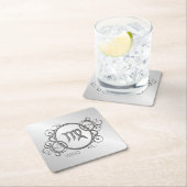 Jungfrau-Tierkreis-Entwurfs-Silber Rechteckiger Pappuntersetzer (Vor Ort)