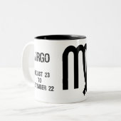 Jungfrau-Tierkreis-Zeichen ("die enttäuschte Zweifarbige Tasse (Vorderseite Links)