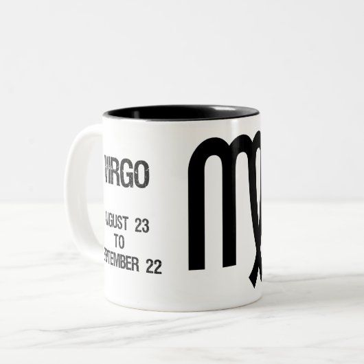 Jungfrau-Tierkreis-Zeichen ("die enttäuschte Zweifarbige Tasse (Vorderseite Links)