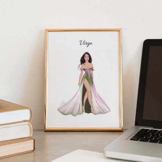 Jungfrau, Tierkreiszeichen, Modezeichnen, Poster