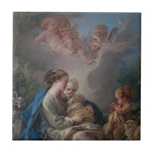 Jungfrau u. Kind mit dem Johannes der Baptist Fliese