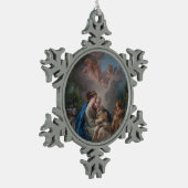 Jungfrau u. Kind mit dem Johannes der Baptist Schneeflocken Zinn-Ornament (Links)