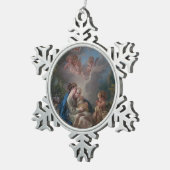 Jungfrau u. Kind mit dem Johannes der Baptist Schneeflocken Zinn-Ornament (Rechts)