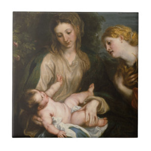 Jungfrau u. Kind mit Heiligem Catherine von Fliese