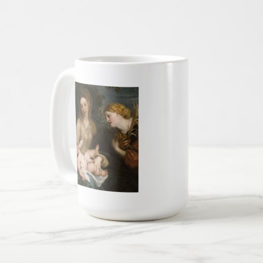 Jungfrau u. Kind mit Heiligem Catherine von Kaffeetasse (Vorderseite Links)