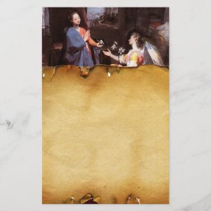 JUNGFRAU UND ANKÜNDIGUNGS-ENGEL, Pergament Briefpapier