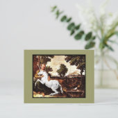 Jungfrau und das Einhorn Postkarte (Stehend Vorderseite)