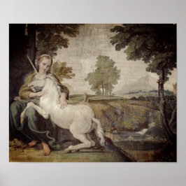 Jungfrau und Einhorn - Domenichino Palazzo Farnese Poster