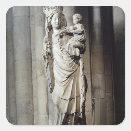 Jungfrau und Kind, bekannt als Notre-Dame de Paris Quadratischer Aufkleber (Vorderseite)
