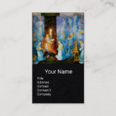 JUNGFRAU UND KIND, BLAUE MUSIKANGELN, Schwarzes Pa Visitenkarte (Vorderseite)