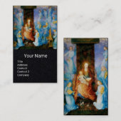 JUNGFRAU UND KIND, BLAUE MUSIKANGELN, Schwarzes Pa Visitenkarte (Vorne/Hinten)