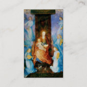 JUNGFRAU UND KIND, BLAUE MUSIKANGELN, Schwarzes Pa Visitenkarte (Rückseite)