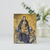 Jungfrau und Kind - Byzantinisches Mosaiksymbol Postkarte (Stehend Vorderseite)