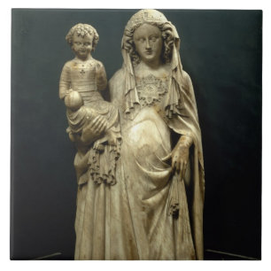 Jungfrau und Kind, c.1375 (Alabaster) Fliese