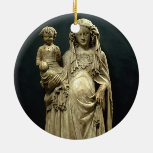 Jungfrau und Kind, c.1375 (Alabaster) Keramik Ornament (Hinten)