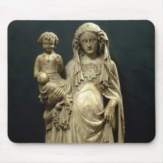 Jungfrau und Kind, c.1375 (Alabaster) Mousepad (Vorne)