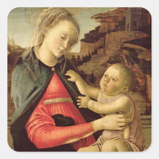 Jungfrau und Kind c.1465-70 Quadratischer Aufkleber (Vorderseite)