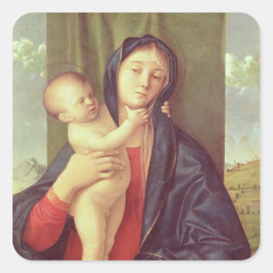 Jungfrau und Kind, c.1487 Quadratischer Aufkleber