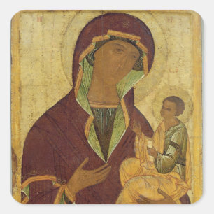 Jungfrau und Kind, c.1500 Quadratischer Aufkleber