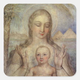 Jungfrau und Kind in Ägypten, 1810 Quadratischer Aufkleber