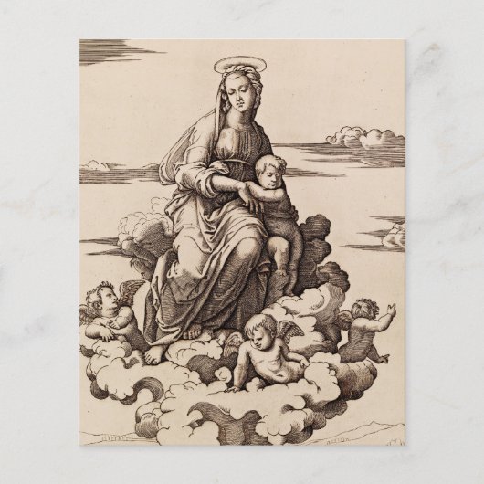 Jungfrau und Kind in den Wolken Flyer (Vorne)