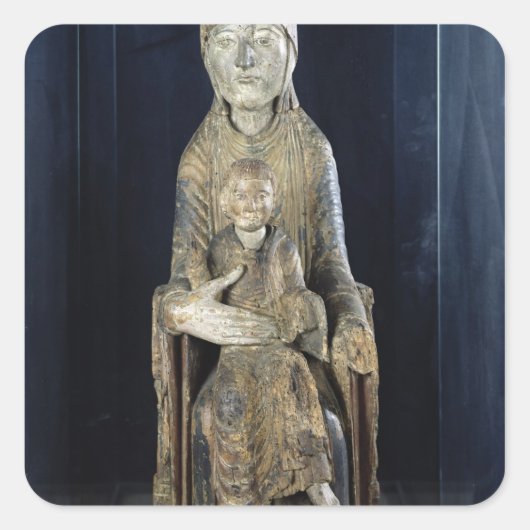 Jungfrau und Kind in Majestät, aus Forez Quadratischer Aufkleber (Vorderseite)