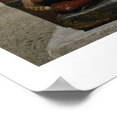 Jungfrau und Kind (mehrfarbiges Holz) Poster (Ecke)
