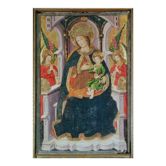 Jungfrau und Kind mit Angel Musicians Poster (Vorderseite)