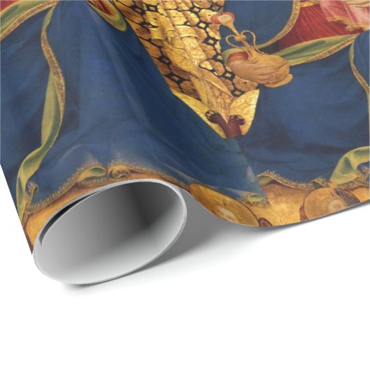 JUNGFRAU UND KIND MIT ANGELN GESCHENKPAPIER (Rolleneckpunkt)