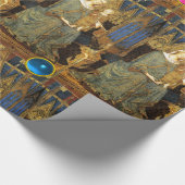 JUNGFRAU UND KIND MIT BLAU, PINK, LILA GEMSTONEN GESCHENKPAPIER (Ecke)