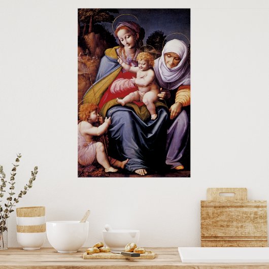 Jungfrau und Kind mit dem Heiligen Elisabeth Poster (Küche)