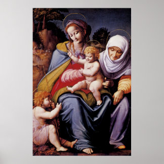 Jungfrau und Kind mit dem Heiligen Elisabeth Poster