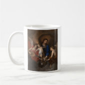 Jungfrau und Kind mit der Musik, die Engel macht Kaffeetasse (Links)