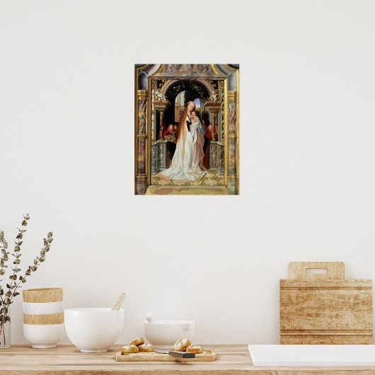 Jungfrau und Kind mit Drei Engeln, zentrale Tafel Poster (Küche)