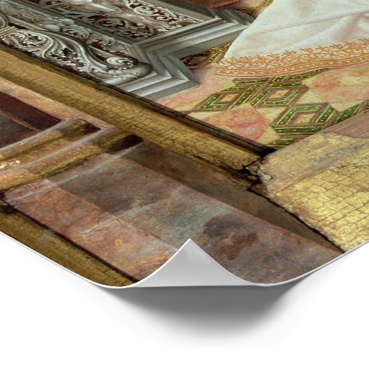 Jungfrau und Kind mit Drei Engeln, zentrale Tafel Poster (Ecke)