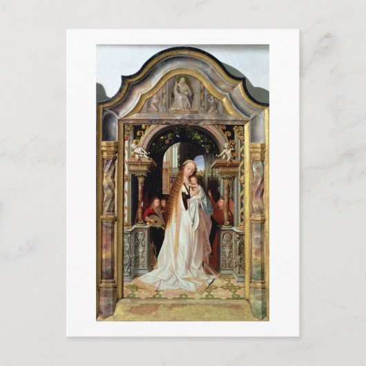 Jungfrau und Kind mit Drei Engeln, zentrale Tafel Postkarte (Vorderseite)