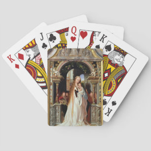 Jungfrau und Kind mit Drei Engeln, zentrale Tafel Spielkarten