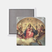 Jungfrau und Kind mit Engelmusikern Magnet (Vorderseite/Rückseite)