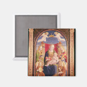 Jungfrau und Kind mit Engelmusikern und Heiligen Magnet (Vorderseite/Rückseite)