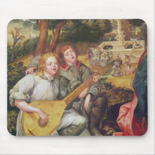 Jungfrau und Kind mit Engeln Mousepad
