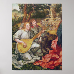 Jungfrau und Kind mit Engeln Poster