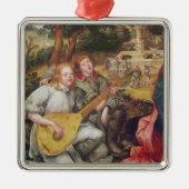 Jungfrau und Kind mit Engeln Silbernes Ornament (Vorne)