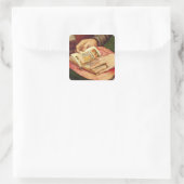 Jungfrau und Kind mit Heiligen Quadratischer Aufkleber (Tasche)