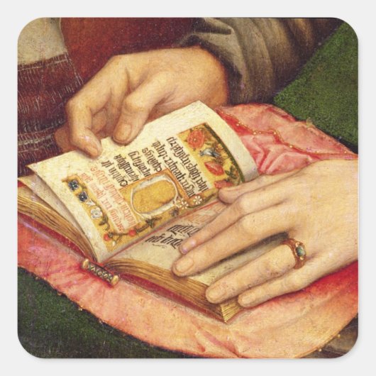 Jungfrau und Kind mit Heiligen Quadratischer Aufkleber (Vorderseite)