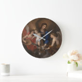 Jungfrau und Kind mit Musik Angeln Große Wanduhr (Zuhause)