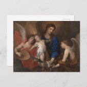 Jungfrau und Kind mit Musik Angeln Postkarte (Vorne/Hinten)