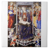 Jungfrau und Kind mit musikalischem Hintergrund be Fliese (Vorderseite)