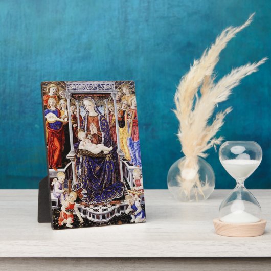 Jungfrau und Kind mit musikalischem Hintergrund be Fotoplatte (Seite)